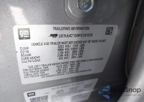 2023 GMC Sierra 1500 4Wd Short Box Elevation With 3Sb from USA, damaged, VIN 1GTUUCED5PZ150226